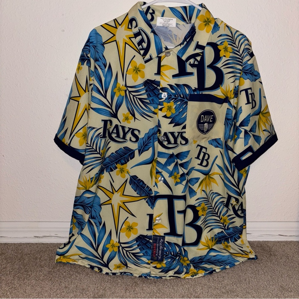 Dave Wills Match-Up Tampa Bay Rays Baseball Hawaiian Shirt SGA Giveaway Size M